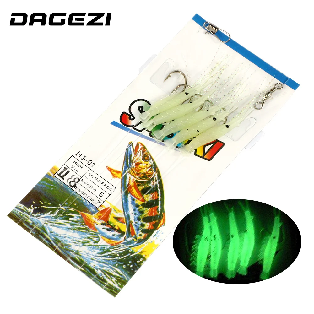 Мягкие Светящиеся креветки DAGEZI, новинка, 5 шт./компл., приманка для рыбной ловли, искусственная приманка, 5 размеров
Мягкие Светящиеся креветки DAGEZI, новинка, 5 шт./компл., приманка для рыбной ловли, искусственная приманка, 5 размеров