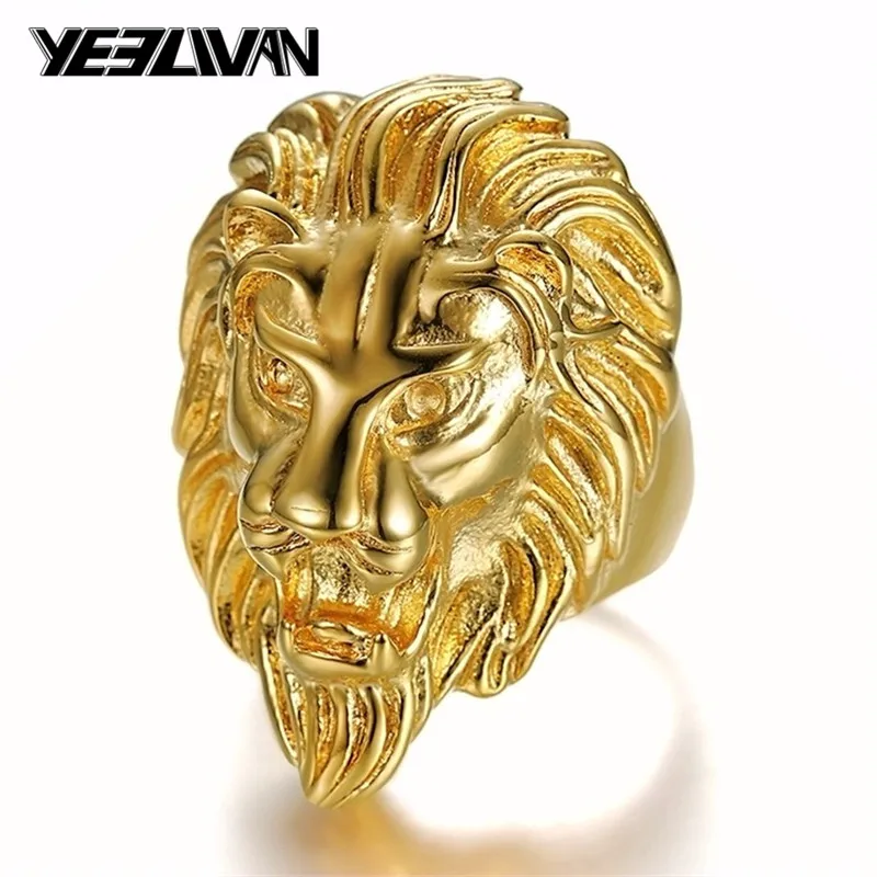 Size 7,8,9,10,11,12,13,14,15 Fashion Rock Punk Lion Men Rings Titanium Steel Jewelry Vintage Gold Silver Color Big Animal Rings
Size 7,8,9,10,11,12,13,14,15 Fashion Rock Punk Lion Men Rings Titanium Steel Jewelry Vintage Gold Silver Color Big Animal Rings