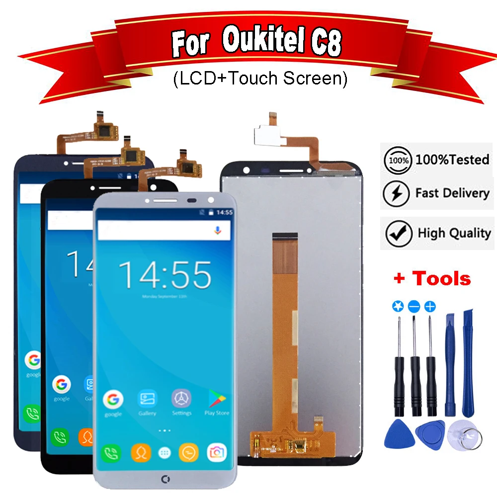 5 дюймов для Oukitel C8 ЖК дисплей и сенсорный экран в сборе Аксессуары мобильных