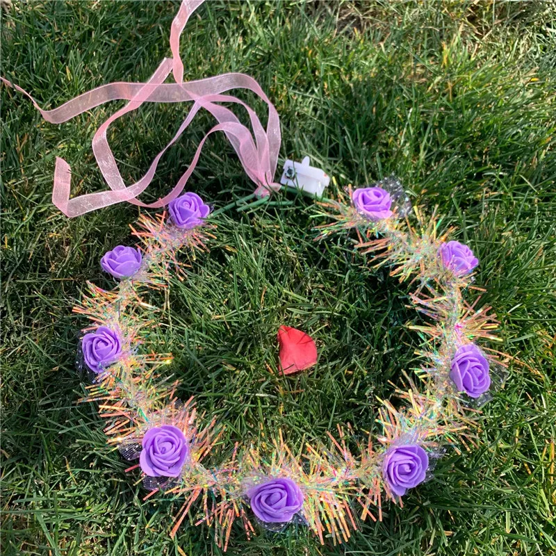 Lady Girl Party Headband Hairband Garland Glowing Luminous LED Flower Wreath Wedding Holiday Carnival Night Club Props
Lady Girl Party Headband Hairband Garland Glowing Luminous LED Flower Wreath Wedding Holiday Carnival Night Club Props