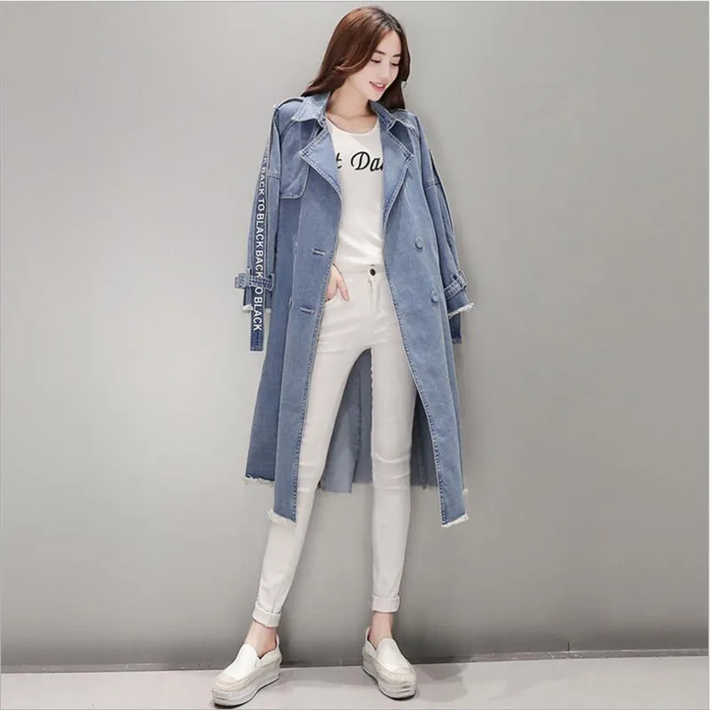 2019 Fashion Long Jeans Jacket Women Sashes Letter Printing Denim Jacket Women Autumn Baggy Bomber Jacket Women Big Size DS5028
2019 Fashion Long Jeans Jacket Women Sashes Letter Printing Denim Jacket Women Autumn Baggy Bomber Jacket Women Big Size DS5028