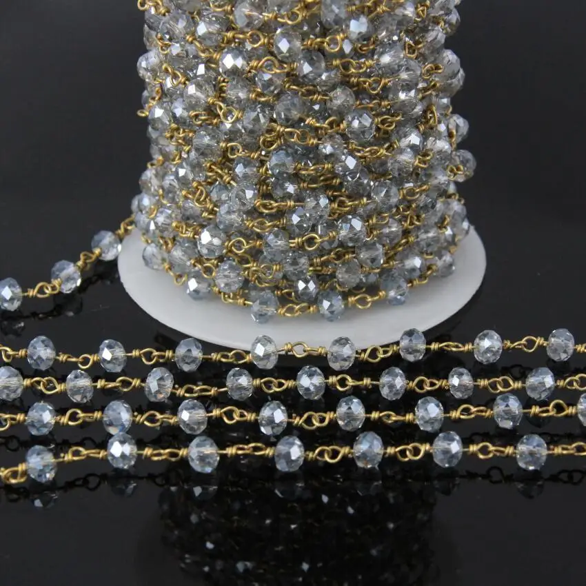 5Meter/lot,Light Blue Glass Crystal Beads Brass Wire Wrapped Chain,Faceted Rondelle Rosary Chains DIY Crafts/4x6mm Size
5Meter/lot,Light Blue Glass Crystal Beads Brass Wire Wrapped Chain,Faceted Rondelle Rosary Chains DIY Crafts/4x6mm Size
