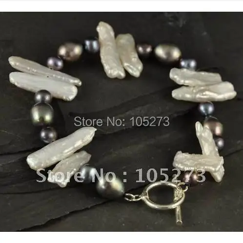 Classic Pearl Jewelry Wholesale AA 6-20MM White Black Color Genuine Freshwater Pearl Bracelet 7.5inch New Free Shipping
Classic Pearl Jewelry Wholesale AA 6-20MM White Black Color Genuine Freshwater Pearl Bracelet 7.5inch New Free Shipping