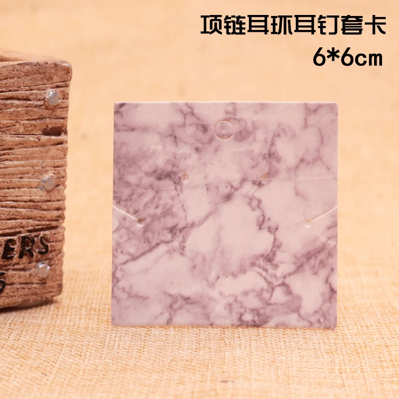 Marbling Printed Handmade Tag Necklace&Earring display card 200pcs/lot For Jewelry Packaging Vintage Accessory Rectangle Label |