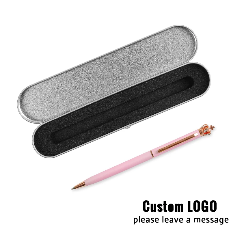 Laser Customized Logo Gift Box Crystal Crown Metal Ballpoint Pen Office Accessories School Supplies Student Stationery Gift Pens
Laser Customized Logo Gift Box Crystal Crown Metal Ballpoint Pen Office Accessories School Supplies Student Stationery Gift Pens