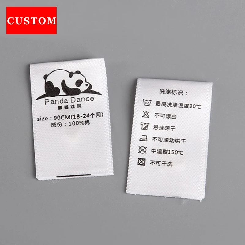 

factory customized made garment washing label coated tape clot printed sewing care lables for clothes handmade printed labels