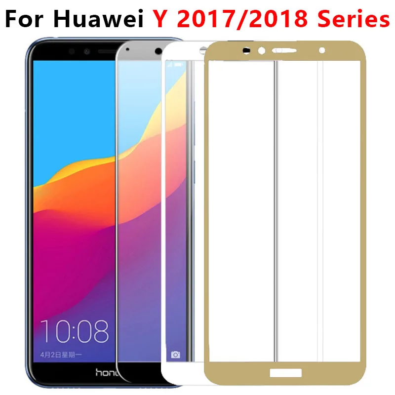 Закаленное Стекло для huawei Y3 Y5 Y6 Y7 Y9 2017 Prime 2018 защитный защитное стекло Не доставая