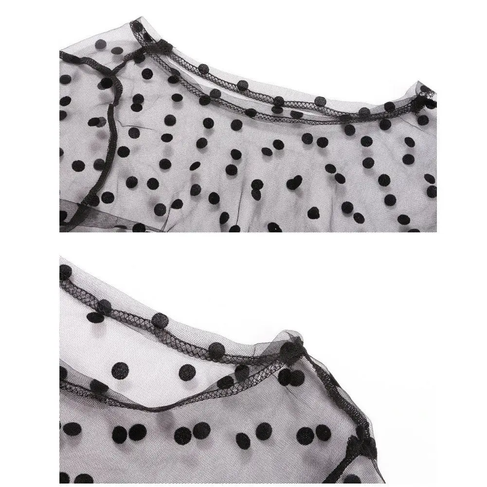 MeiHuiDa 2018 New Style Fashion Women's Long Sleeve Mesh Polka Dot Tops Crew Neck See Through Blouse
MeiHuiDa 2018 New Style Fashion Women's Long Sleeve Mesh Polka Dot Tops Crew Neck See Through Blouse