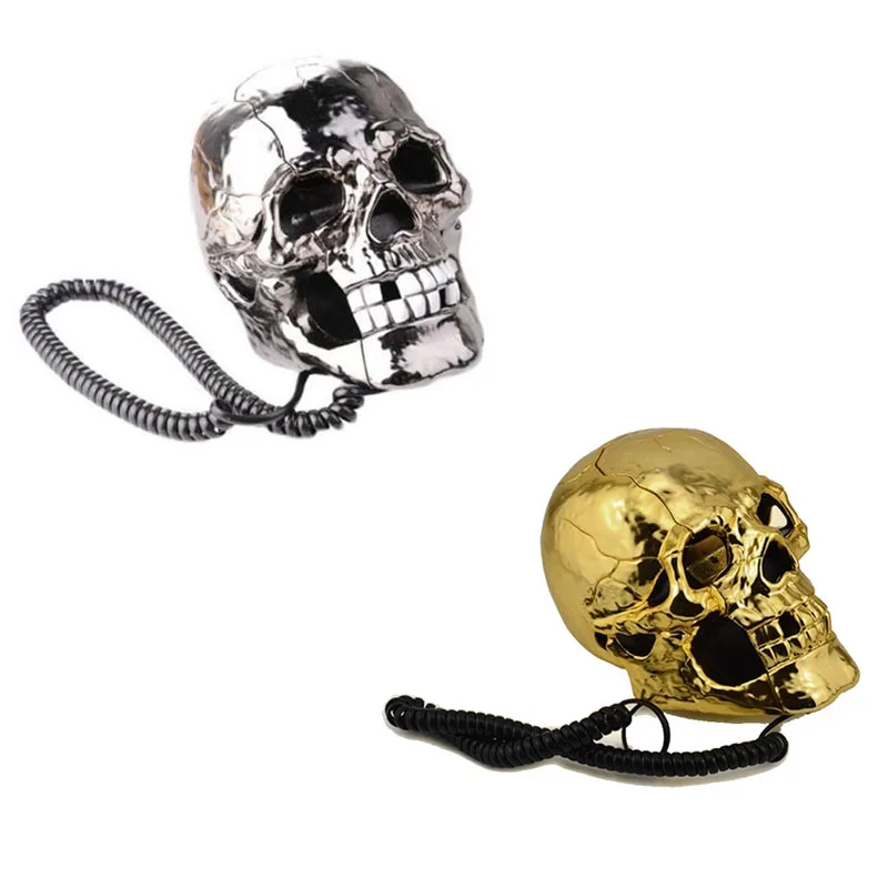 1pcs Unique Cool Skull Head Skeleton Shaped Led Flashing Eyes Corded Land Line Home Office Desk Telephone Table Decoration
1pcs Unique Cool Skull Head Skeleton Shaped Led Flashing Eyes Corded Land Line Home Office Desk Telephone Table Decoration