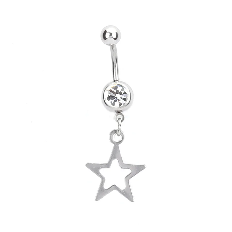 New belly button rings Bar steel Piercing Sexy Body Jewelry women Hollow Five stars pendant
New belly button rings Bar steel Piercing Sexy Body Jewelry women Hollow Five stars pendant