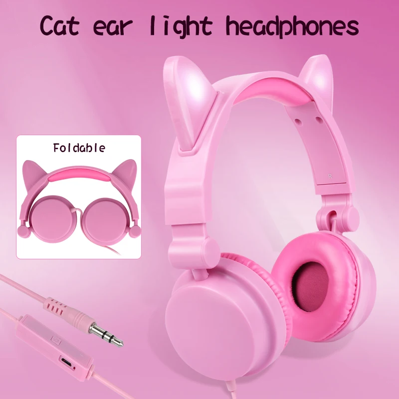 Cat Ear Headphones Cute Foldable Dynamic Circle Wired Headset with LED Flashing Glowing Light Family and Friends Gift
Cat Ear Headphones Cute Foldable Dynamic Circle Wired Headset with LED Flashing Glowing Light Family and Friends Gift