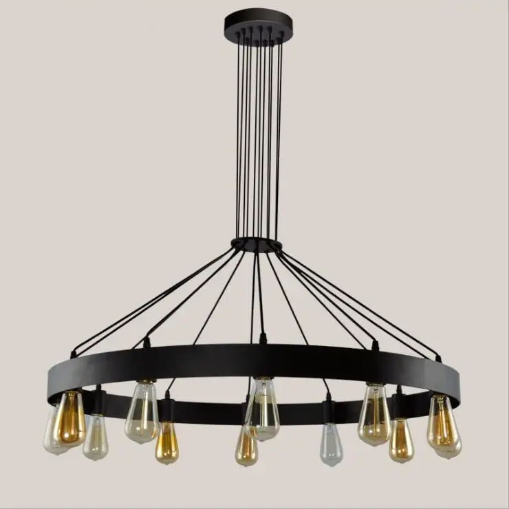 Retro industrial wind wrought iron round lamp Nordic creative personality cafe living room restaurant bar chandeliers.
Retro industrial wind wrought iron round lamp Nordic creative personality cafe living room restaurant bar chandeliers.