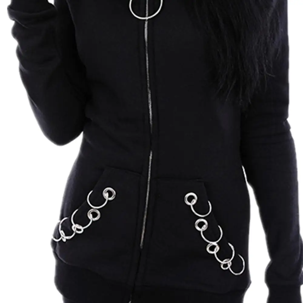 2019 New Women Autumn Coat Fashion Casual Loose Gothic Punk Long Sleeve Hooded Solid Black Cardigan Jacket Coat Plus Size
2019 New Women Autumn Coat Fashion Casual Loose Gothic Punk Long Sleeve Hooded Solid Black Cardigan Jacket Coat Plus Size