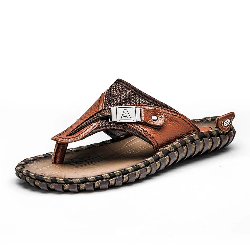 Dropshiping Brand Men Casual Shoes Genuine Leather Sandals Men Flip Flops Breather Slippers Plus Size Summer Sapato Masculino
Dropshiping Brand Men Casual Shoes Genuine Leather Sandals Men Flip Flops Breather Slippers Plus Size Summer Sapato Masculino