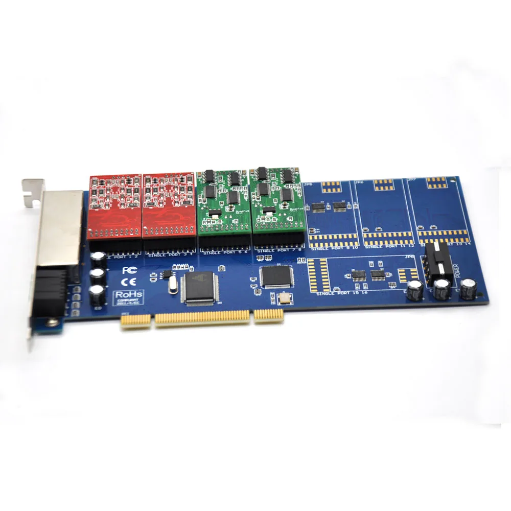 Новая карта pci asterisk fxo fxs с 8 портами эластичная trixbox Freeswitch pbx телефонная TDM800P Asterisk IP
