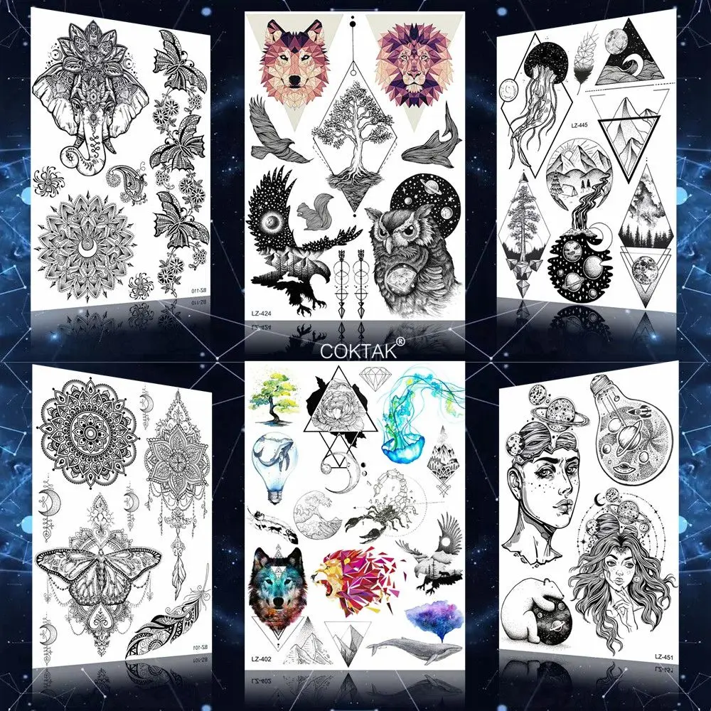 Diamond Tree Triangle Flash Wolf Lion Tattoos Stickers Women Arm Chest Art Fake Temporary Tattoo Waterproof Owl Moon Rose Tatoos
Diamond Tree Triangle Flash Wolf Lion Tattoos Stickers Women Arm Chest Art Fake Temporary Tattoo Waterproof Owl Moon Rose Tatoos