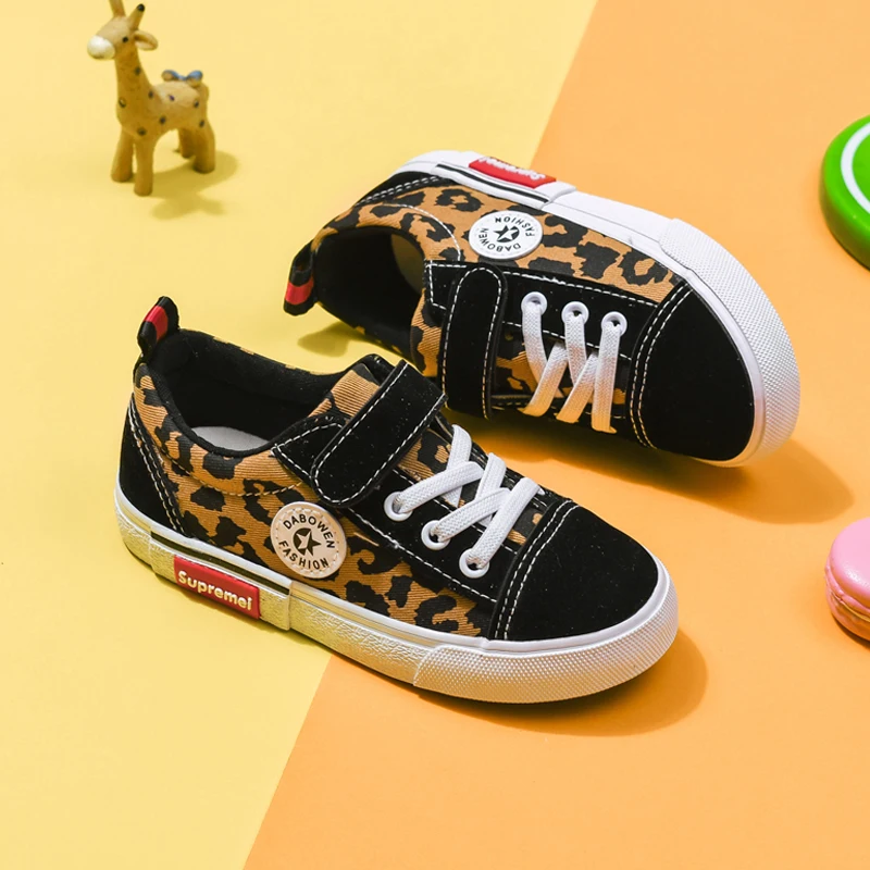 Children's Sport Shoes Leather Leopard Boys Girls Wholesale Baby Fashion Sneakers Comfortable Kids Flats | Детская одежда и