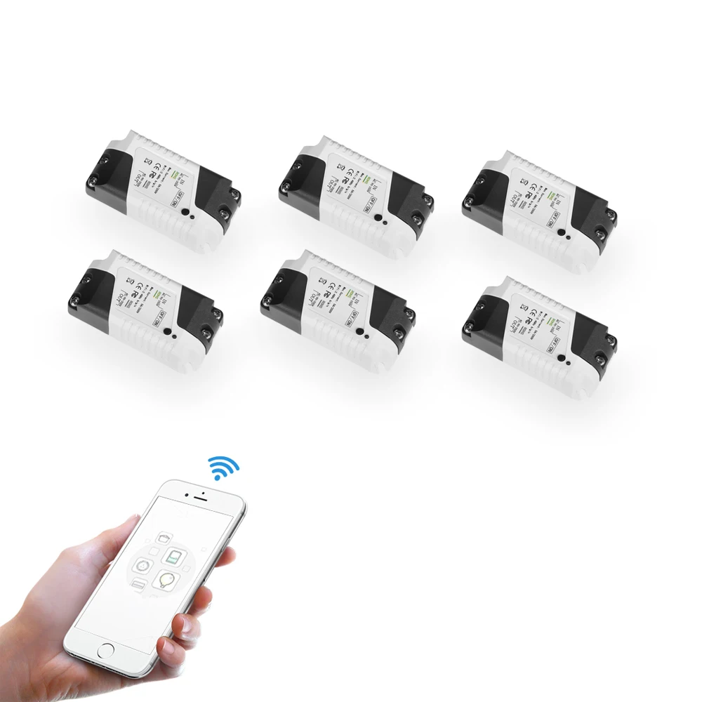 eMylo Smart Switch 6pcs Mini WIFI Light Switch 220V 1ch Wireless Remote Control Switch Voice Control For Google Home Smart Life
eMylo Smart Switch 6pcs Mini WIFI Light Switch 220V 1ch Wireless Remote Control Switch Voice Control For Google Home Smart Life