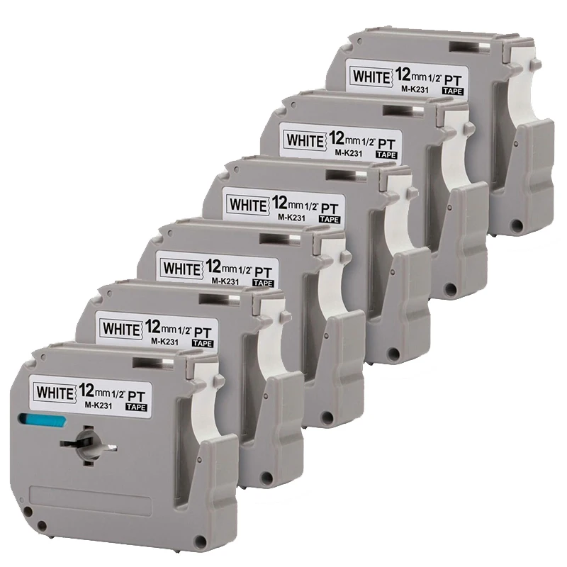 6pk Brother M-K231 MK231 compatible P-touch 12mm black on white M tapes cartridge MK-231 for brother label printer
6pk Brother M-K231 MK231 compatible P-touch 12mm black on white M tapes cartridge MK-231 for brother label printer