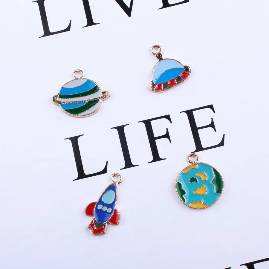 10PCS/Lot Universe/Planet/Rocket/Earth Charms for Jewelry Making Enamel Planet Charm For Diy Bracelets Jewelry Handmade Making
10PCS/Lot Universe/Planet/Rocket/Earth Charms for Jewelry Making Enamel Planet Charm For Diy Bracelets Jewelry Handmade Making