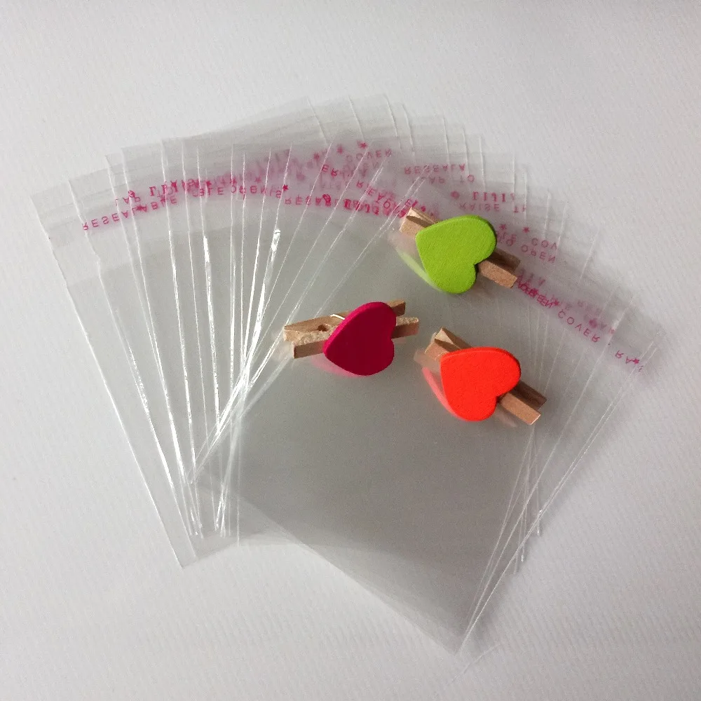 

500PCS 5*10cm Clear Resealable Cellophane/BOPP/Poly Bags Transparent Opp Bag Packing Plastic Bags Self Adhesive Seal for gift