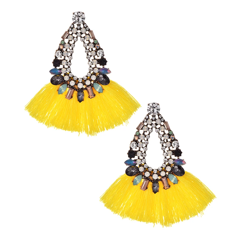 Hot sale 9 Colors Yellow Long Tassel Earrings For Women Crystal Drop Earrings For Wedding Fashion Statement Jewelry Wholesale
Hot sale 9 Colors Yellow Long Tassel Earrings For Women Crystal Drop Earrings For Wedding Fashion Statement Jewelry Wholesale