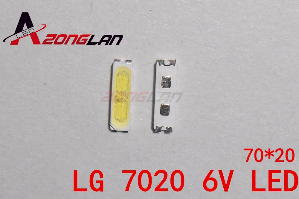 For200PCS LG LED LCD подсветка ТВ применение светодиодная 1W 6V 7020 холодный белый Телевизор