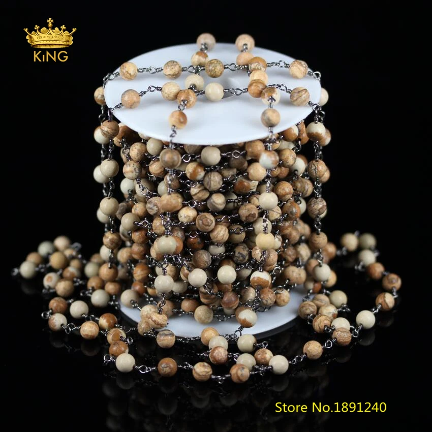 5Meters,Wire Wrapped Gun Black Links Rosary Chains,Picture Ja sper Stones Round Beads Chains,6mm Bracelets Jewelry Making ZJ-78
5Meters,Wire Wrapped Gun Black Links Rosary Chains,Picture Ja sper Stones Round Beads Chains,6mm Bracelets Jewelry Making ZJ-78