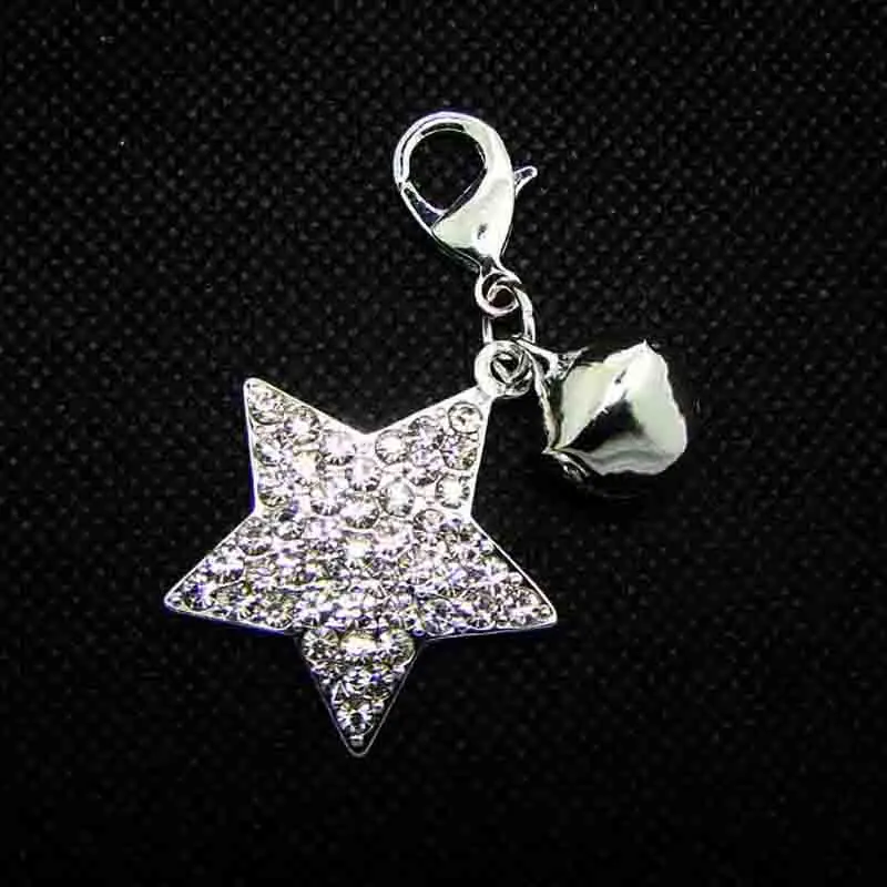 Crystals metal star charms with bell pets collar ornament pendant jewelry accessories 6pcs lot new
Crystals metal star charms with bell pets collar ornament pendant jewelry accessories 6pcs lot new