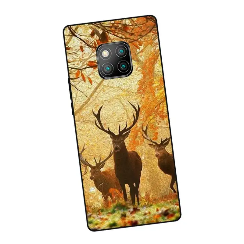N386 Sika Deer Bambi Black Silicone Case Cover For Huawei Mate 8 9 10 20 30 Lite Pro |