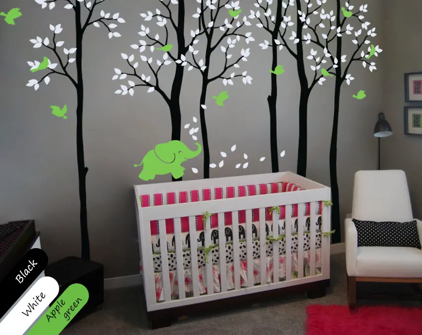 Custom color Large Birch Trees With Birds Leaves And Elephants Wall Decals Vinyl wall Stickers Forest Nursery Wall Tattoo JW210
Custom color Large Birch Trees With Birds Leaves And Elephants Wall Decals Vinyl wall Stickers Forest Nursery Wall Tattoo JW210