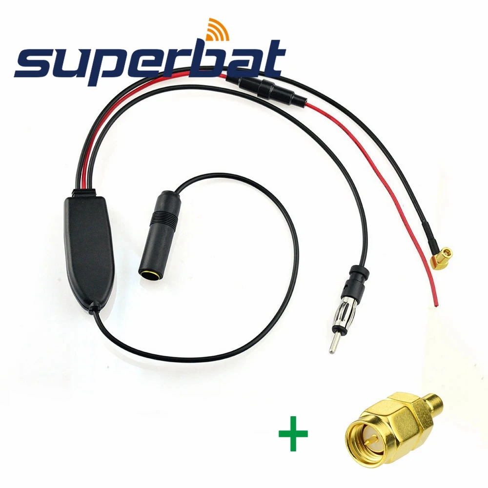 Superbat FM/AM to DAB/DAB+/FM/AM Car Radio Aerial Converter/Splitter/Amplifier with SMB Female to SMA Male Connectors
Superbat FM/AM to DAB/DAB+/FM/AM Car Radio Aerial Converter/Splitter/Amplifier with SMB Female to SMA Male Connectors