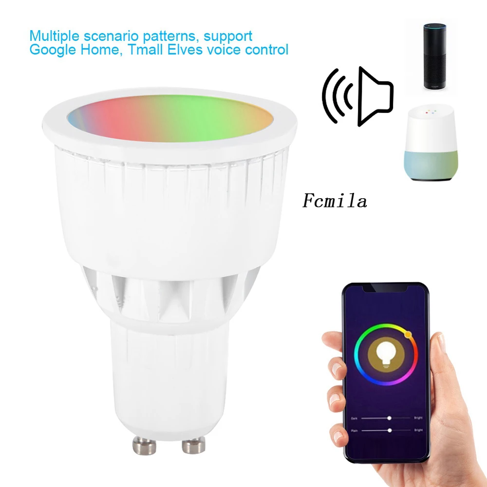 6 Вт RGBW умная жизнь Wifi Светодиодная лампа для чашки E27 G10 G5.3 совместима с Google Home и