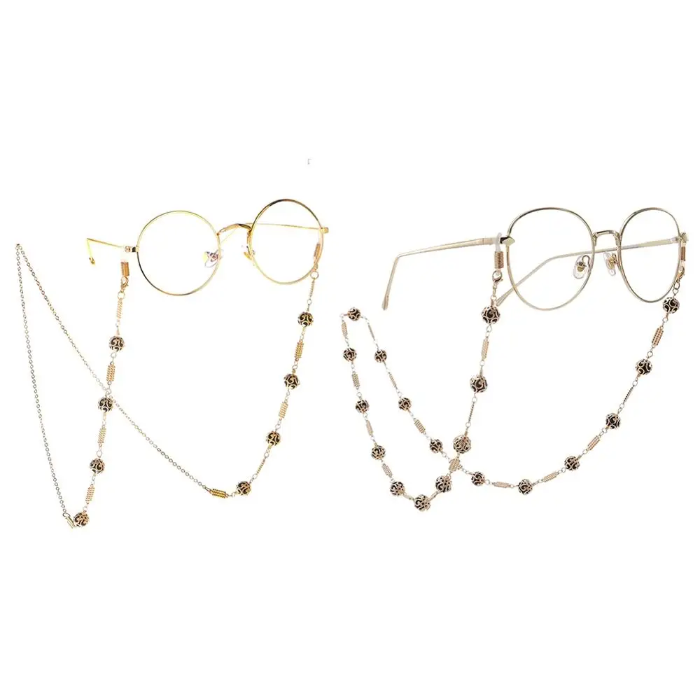 

Novel Reading Glasses Chain for Women Metal Sunglasses Cords Beaded Eyeglass Lanyard Hold Straps Gold Eyewear Retainer
