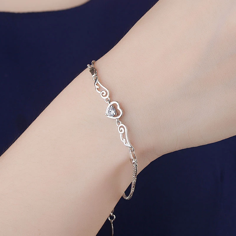 XIYANIKE 925 Sterling Silver Hot Selling For Women Lucky Love Heart Angel wings Silver Bracelets Gift Wedding Jewelry Wholesale
XIYANIKE 925 Sterling Silver Hot Selling For Women Lucky Love Heart Angel wings Silver Bracelets Gift Wedding Jewelry Wholesale