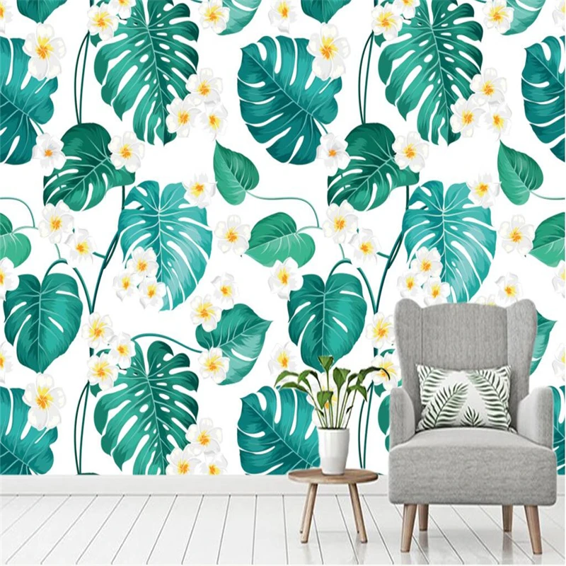 beibehang Hand painted tropical banana leaves flowers living room background wall custom large fresco green wallpaper
beibehang Hand painted tropical banana leaves flowers living room background wall custom large fresco green wallpaper