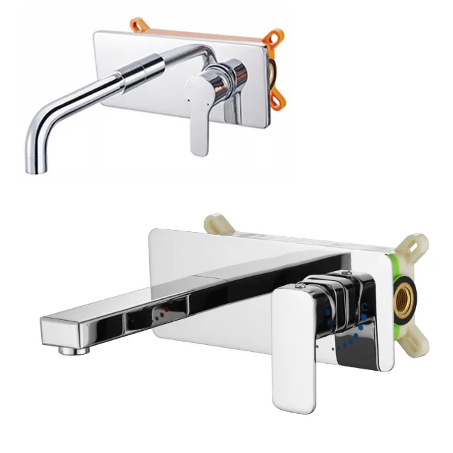Bathroom Faucet Basin Sink Tap Wall Mounted Chrome Brass Mixer With Embedded Box torneira Concealed basin faucet
Bathroom Faucet Basin Sink Tap Wall Mounted Chrome Brass Mixer With Embedded Box torneira Concealed basin faucet