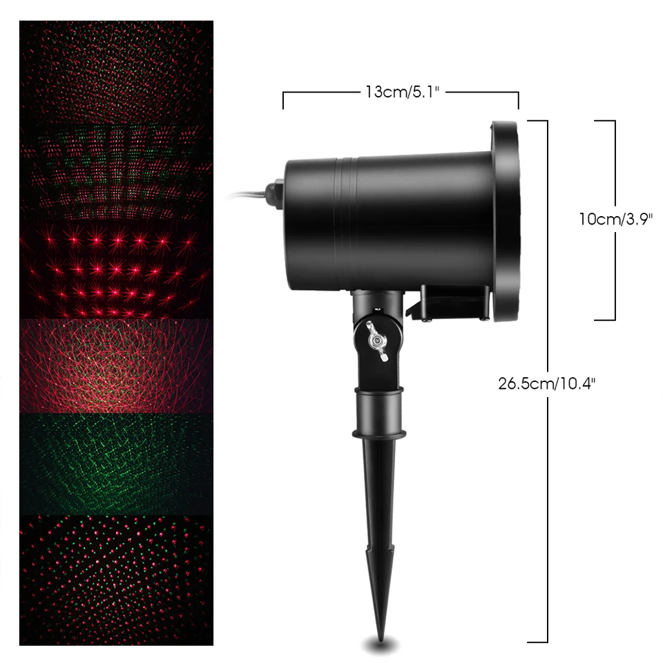 Водонепроницаемый лазерный проектор 4-режимный сценический светильник для