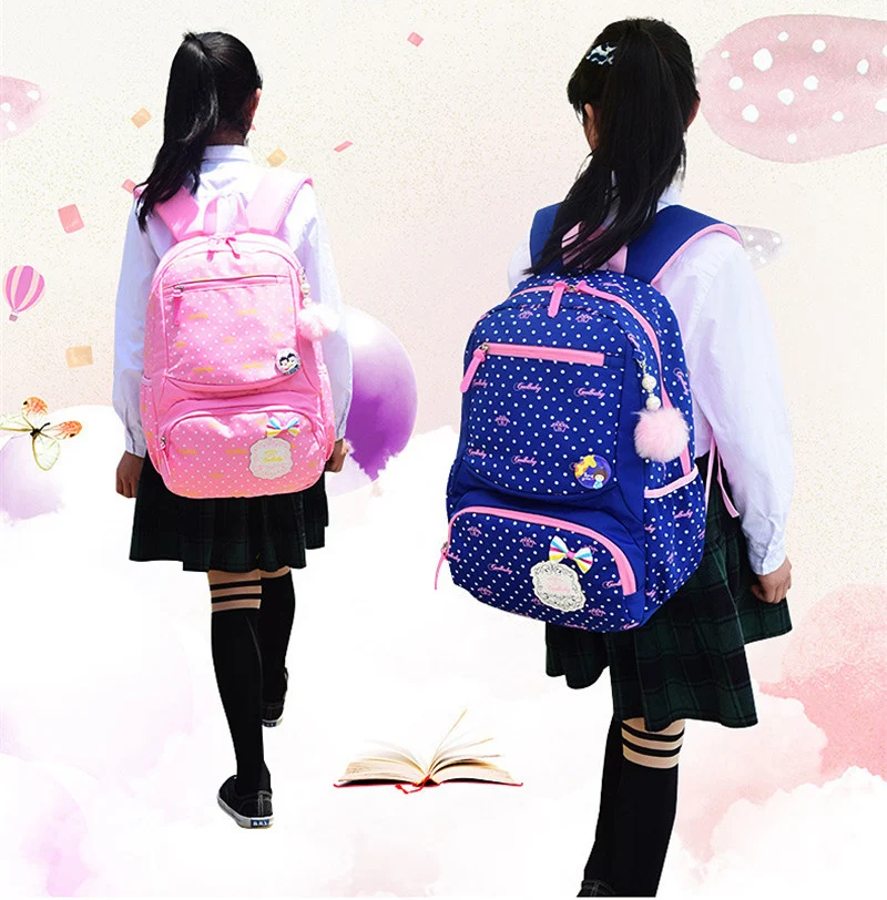 cute school bags for girls suitable for grades 1-5 cartoon dots printing children school backpack for girls Mochila wholesale
cute school bags for girls suitable for grades 1-5 cartoon dots printing children school backpack for girls Mochila wholesale