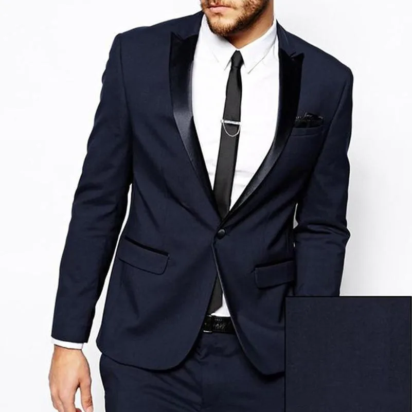 New two-piece navy blue business men's suit wedding suit customized best man dress (jacket + pants)
New two-piece navy blue business men's suit wedding suit customized best man dress (jacket + pants)