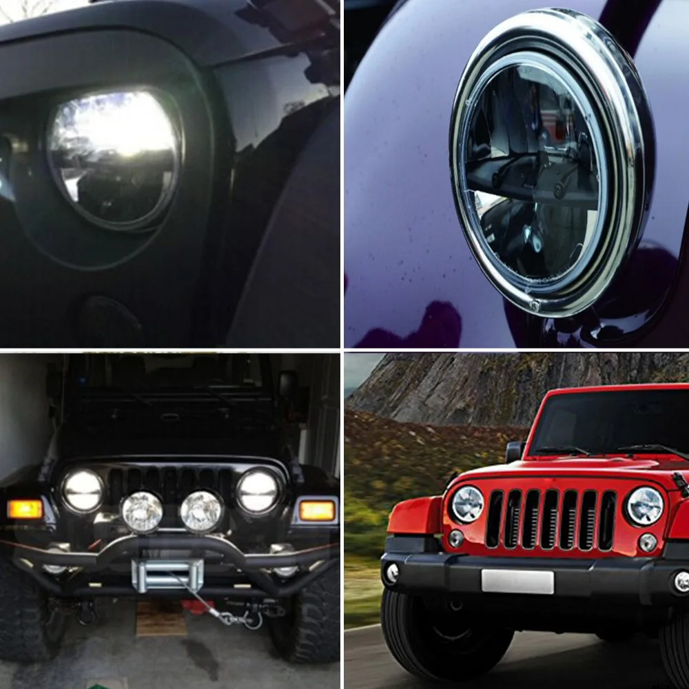7'' Round Led Headlights 12V DC Hi/Lo Beam Headlamp for Jeep Wrangler JK TJ LJ Hummer H1 H2 Land Rover Defender
7'' Round Led Headlights 12V DC Hi/Lo Beam Headlamp for Jeep Wrangler JK TJ LJ Hummer H1 H2 Land Rover Defender