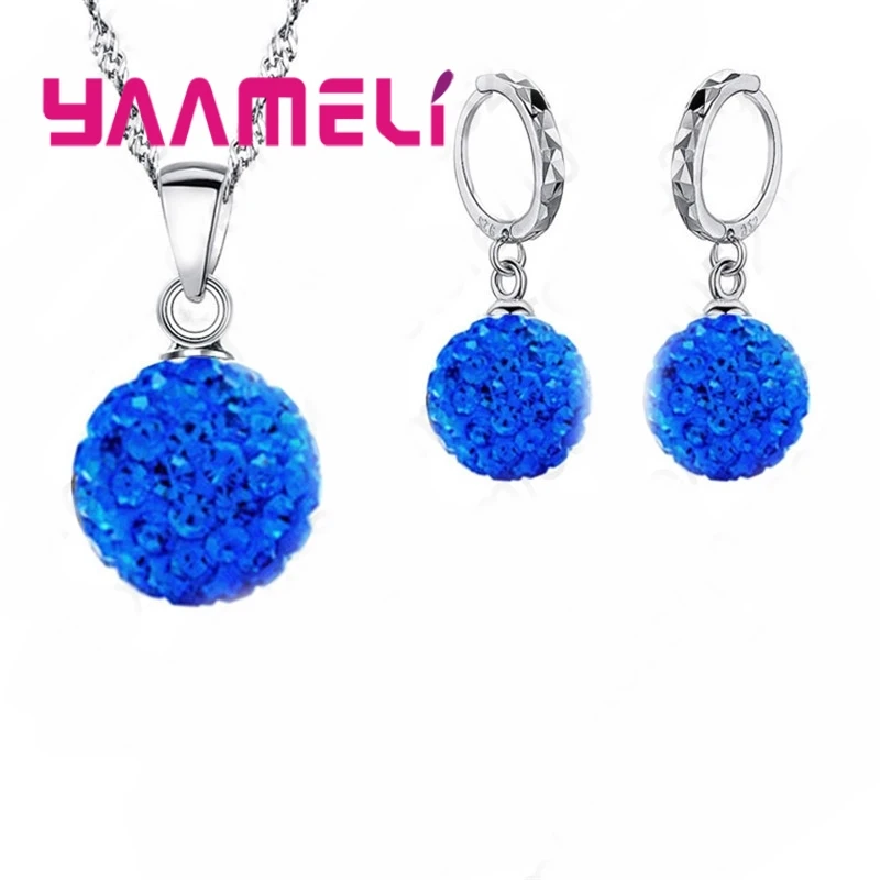Classic CZ Crystal Disco Ball Earrings Necklace 925 Sterling SilverJewelry Sets Wedding Party Women Valentine Gift
Classic CZ Crystal Disco Ball Earrings Necklace 925 Sterling SilverJewelry Sets Wedding Party Women Valentine Gift