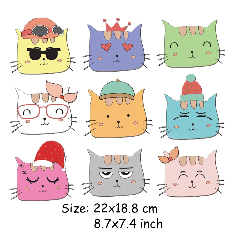 Cute Cat Patch Set Heat Transfer Vinyl Washable Stickers for Clothing DIY T-shirt Applique Iron-on Transfers Thermal Press
Cute Cat Patch Set Heat Transfer Vinyl Washable Stickers for Clothing DIY T-shirt Applique Iron-on Transfers Thermal Press