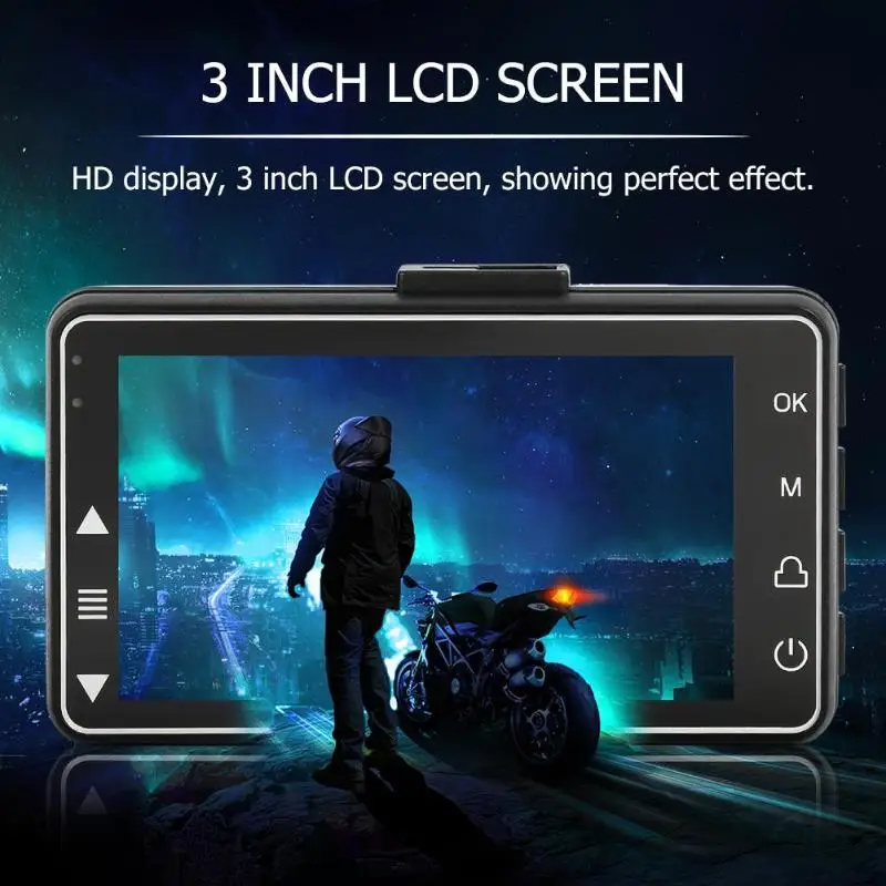 3 inch Motorcycle Mini DVR Dash Cam 1080*720 120 Degree Lens LCD Display Front+ Rear View Camera Recorder Loop Recording AVI
3 inch Motorcycle Mini DVR Dash Cam 1080*720 120 Degree Lens LCD Display Front+ Rear View Camera Recorder Loop Recording AVI