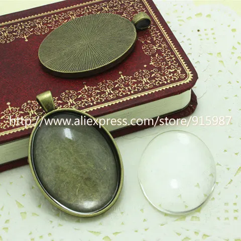 Sweet Bell (5 set/lot) Antique Bronze Oval 30*40mm Cabochon Pendant Settings + Clear Glass Cabochons
Sweet Bell (5 set/lot) Antique Bronze Oval 30*40mm Cabochon Pendant Settings + Clear Glass Cabochons