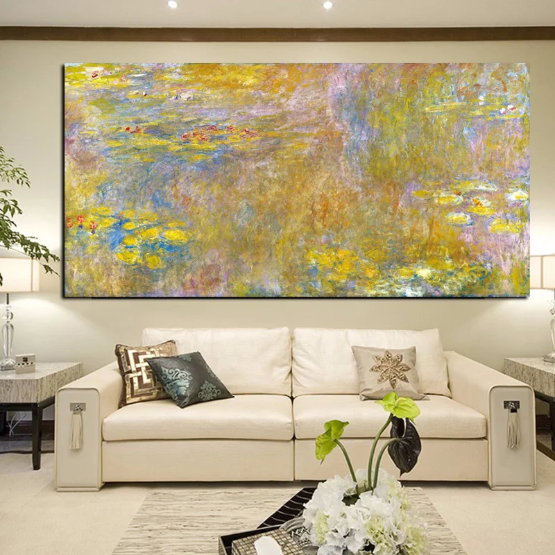 Big Size Gold Wall Art Lotus Claude Monet Impressionist Oil Painting on Canvas Posters and Prints Wall Picture for Living Room
Big Size Gold Wall Art Lotus Claude Monet Impressionist Oil Painting on Canvas Posters and Prints Wall Picture for Living Room