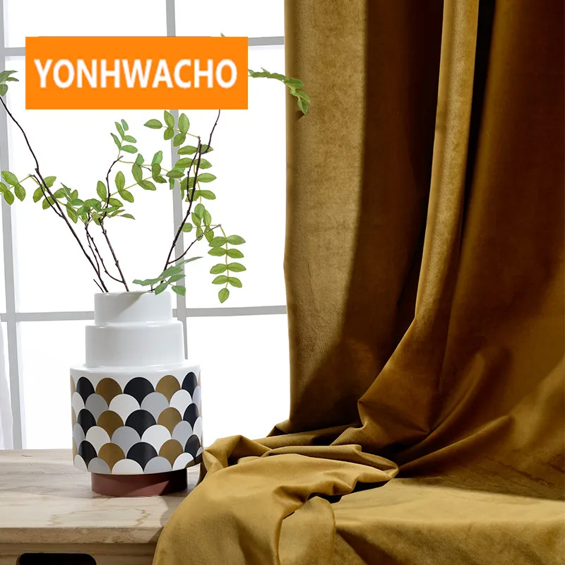 Custom curtains luxury Upscale simple modern American velvet ginger golden thick cloth blackout curtain tulle panel B375
Custom curtains luxury Upscale simple modern American velvet ginger golden thick cloth blackout curtain tulle panel B375