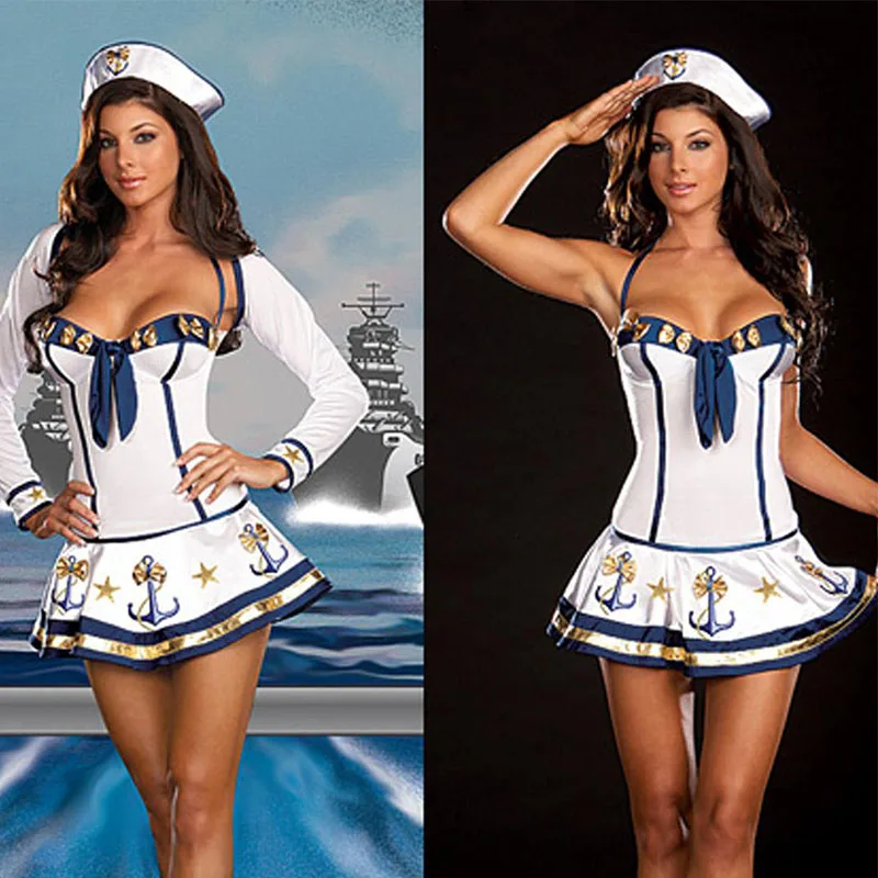 Fantasy Marinheira White Women's Sexy Sailor Costumes For Halloween Adult Sexy Female Sea Sailor Costume Cosplay Fancy Dress
Fantasy Marinheira White Women's Sexy Sailor Costumes For Halloween Adult Sexy Female Sea Sailor Costume Cosplay Fancy Dress