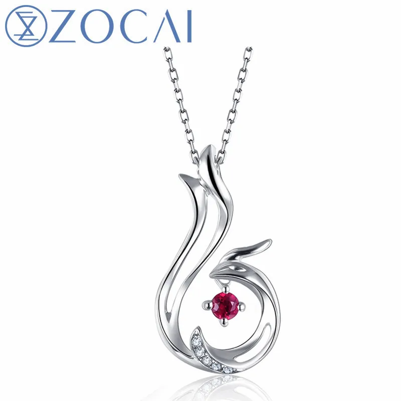 ZOCAI Brand Phoenix 0.04CT Natural Ruby Pendant Real 18K Rose Gold 0.01 CT Certified Diamond with 925 Silver Chain D04542
ZOCAI Brand Phoenix 0.04CT Natural Ruby Pendant Real 18K Rose Gold 0.01 CT Certified Diamond with 925 Silver Chain D04542