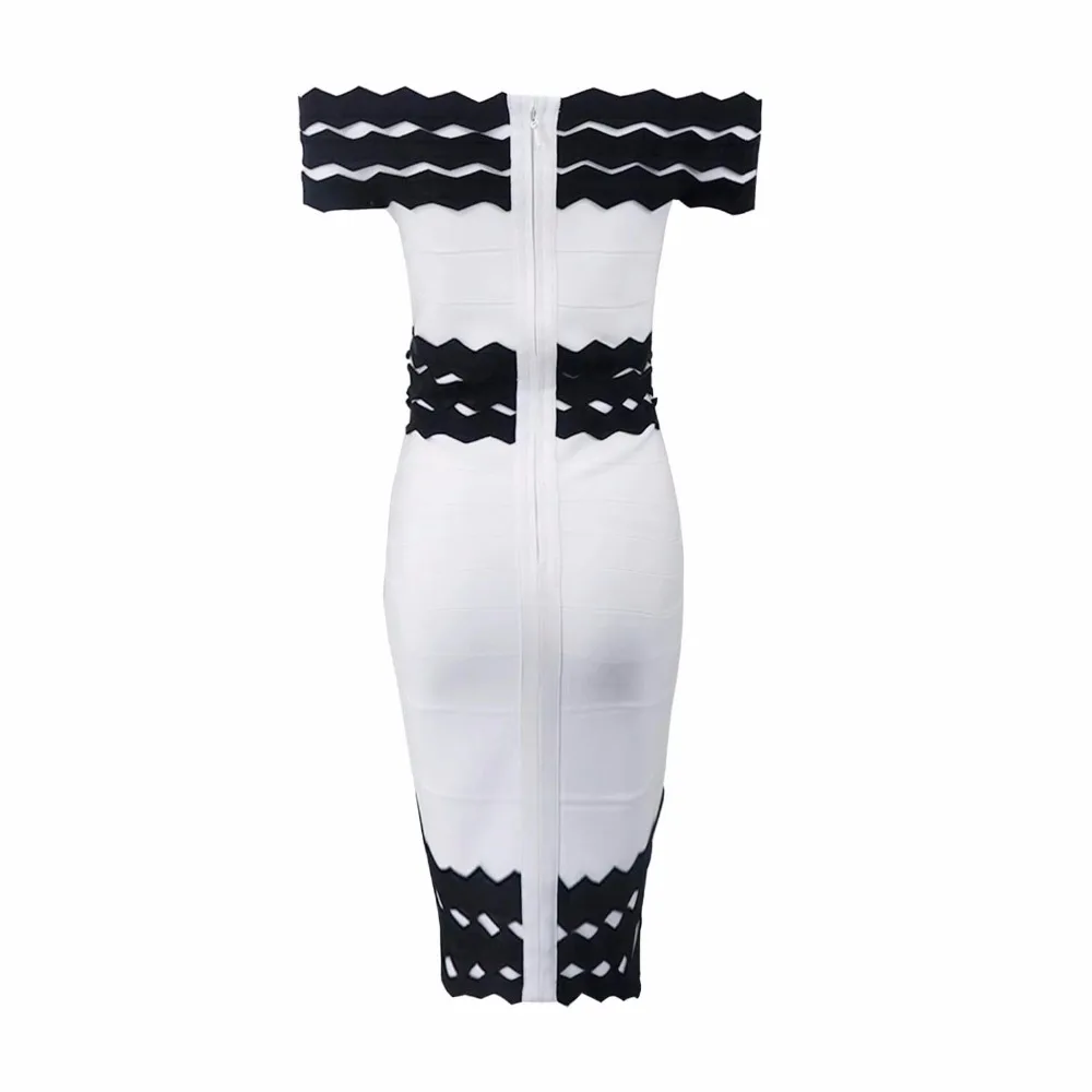 Newest Sexy Women High Quality White Black Slash Neck Rayon Bandage Dress Party Dress
Newest Sexy Women High Quality White Black Slash Neck Rayon Bandage Dress Party Dress